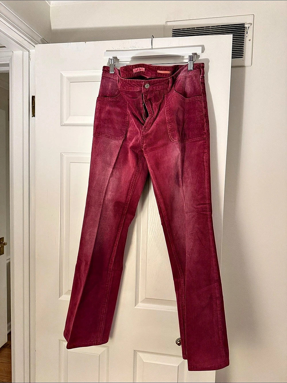 Pilcro Corduroy Straight Leg Pants in Pink Like New